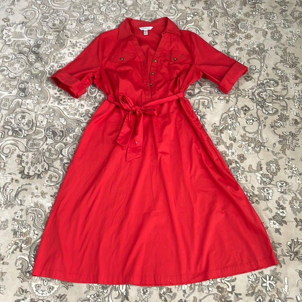 Cute Red Shirt Dress CROFT&BARROW Size 14